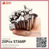Set 20Pcs Peralatan stamp Stempel Pembuat Emboss Kulit leather tools
