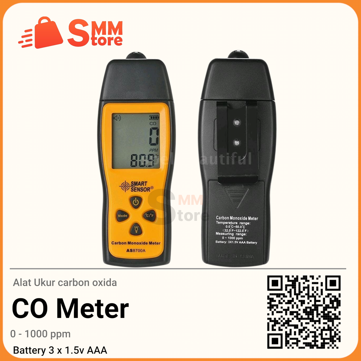 Digital CO Carbon Monoxide Meter karbon monoksida gauge CO Gas Analyze - Gambar 5